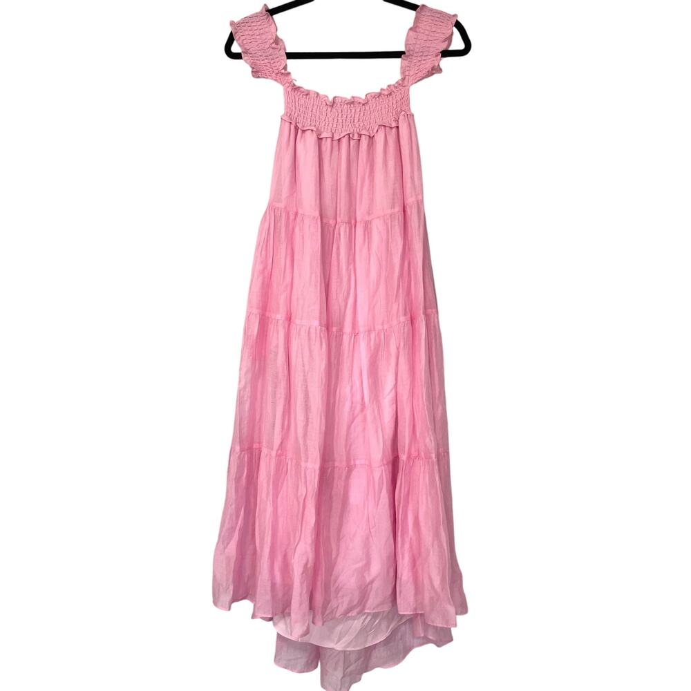 Amanda Uprichard Tiered Midi Dress XS Pink Fairy Romantic Feminine Coquette